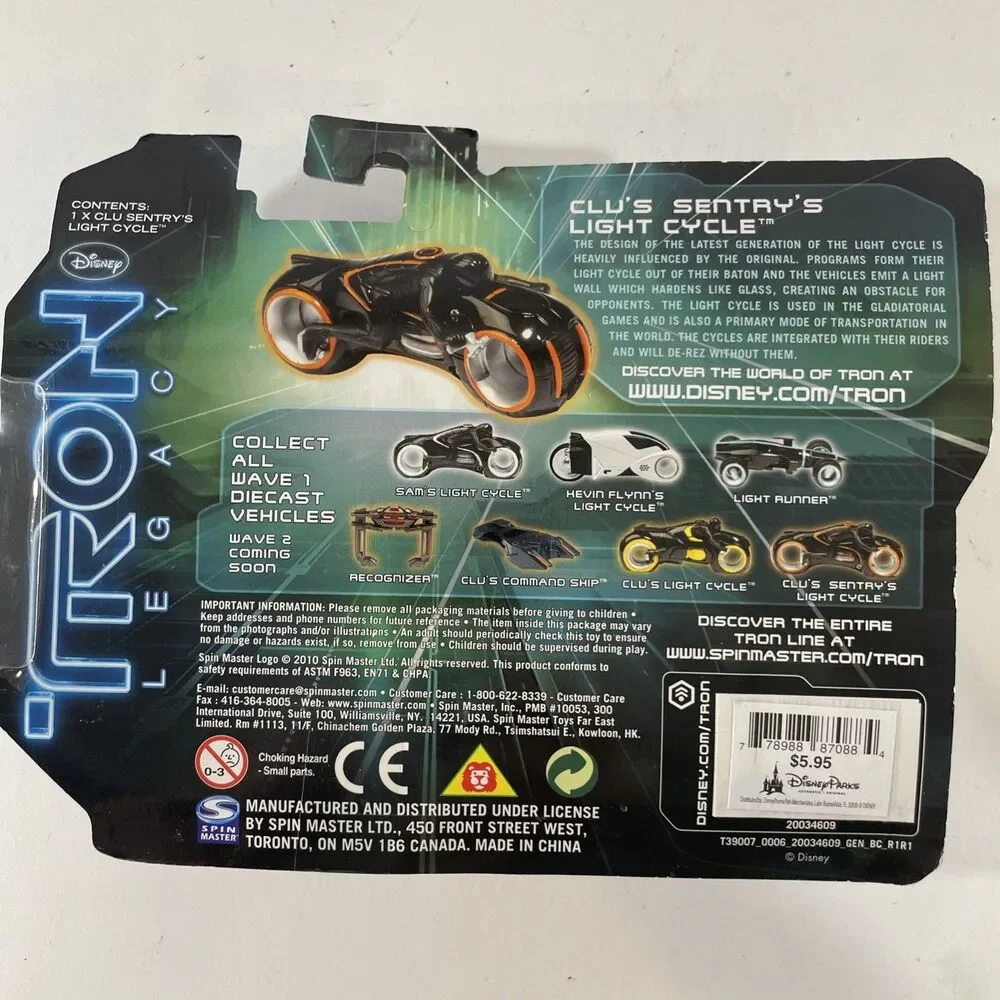 Tron Legacy Clu's Sentry's Light Cycle Diecast Series 1